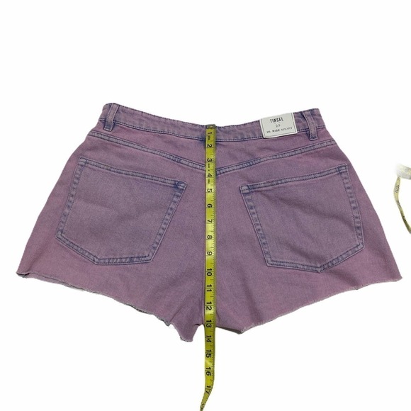 PURPLE Denim Hi-Rise Raw Hem Shorts - Picture 7 of 9